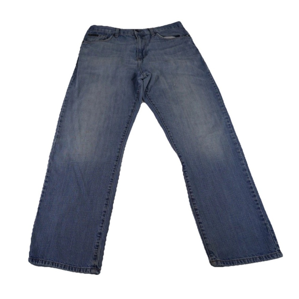 Calvin Klein Denim Jeans Mens 34 Blue Relaxed Fit Straight Leg Mid Rise Casual